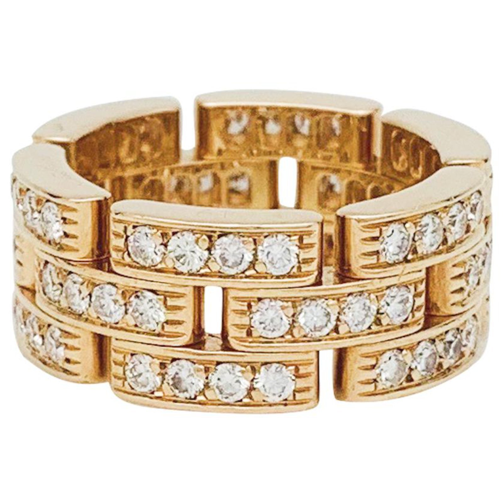 Cartier Panthère Link Ring in Yellow Gold with Diamonds — UFO No More