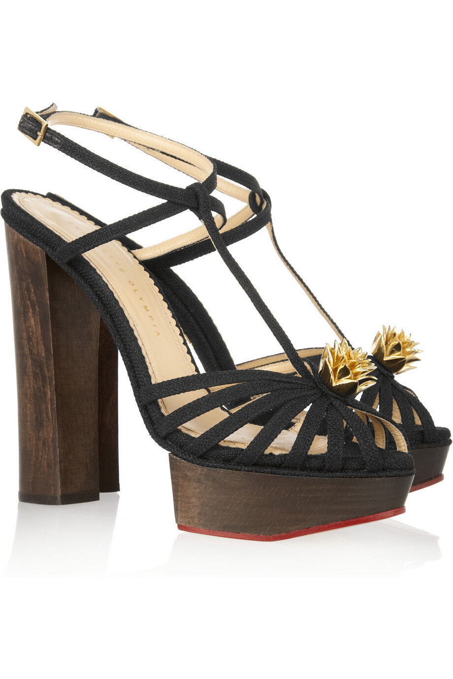 Charlotte Olympia Rio Woven Canvas Sandals in Black.jpg