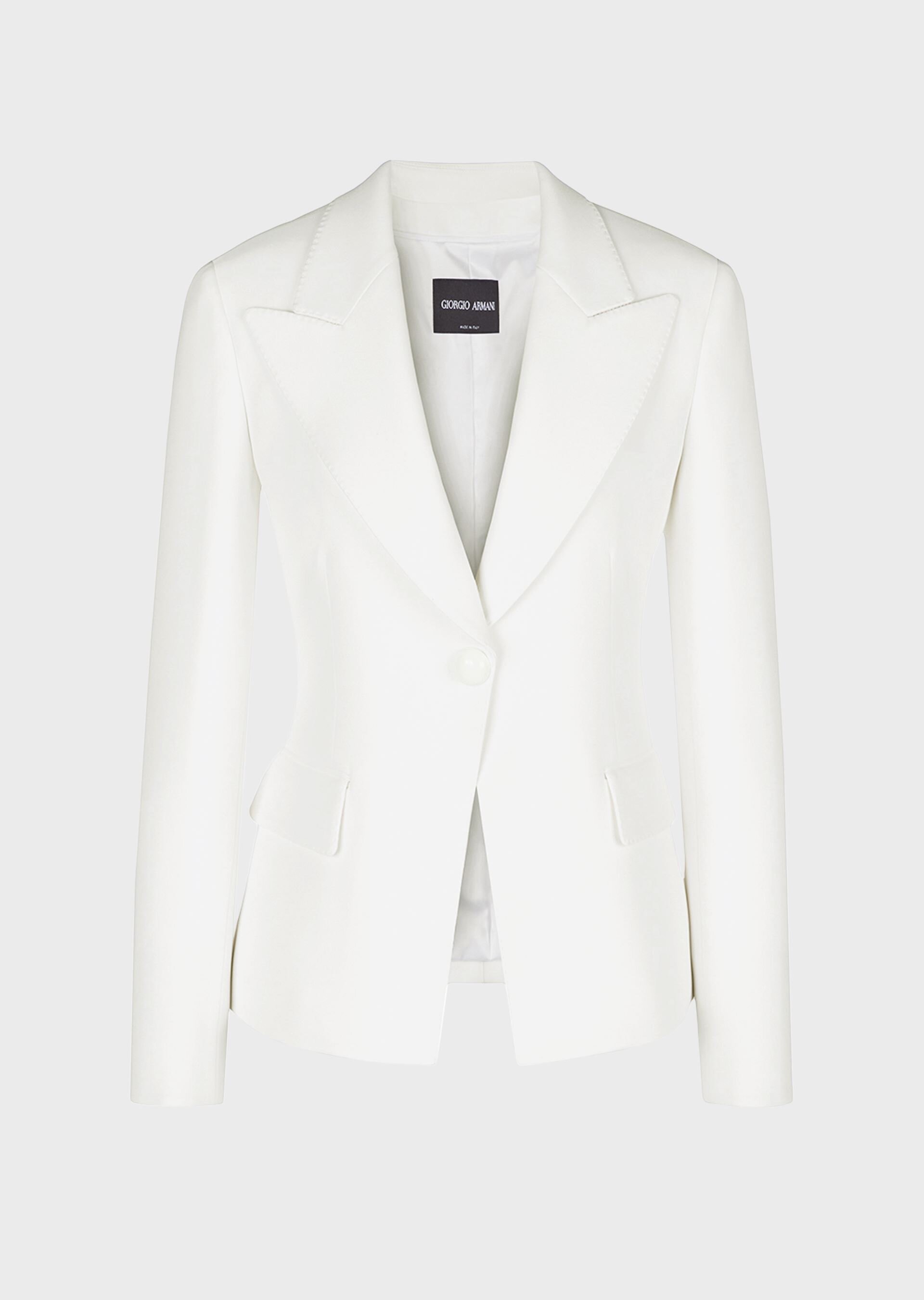 Giorgio Armani Single Breasted Cady Jacket in White — UFO No More