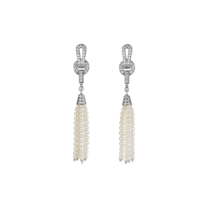 Chanel Bouton de Camélia Earrings in 18K White Gold Diamonds — UFO