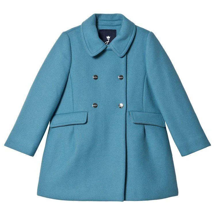 Jacadi Girl Wool Coat in Azure