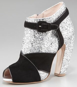 Miu Miu Glitter Suede Peep-Toe Ankle Boots in Black:Silver.jpg