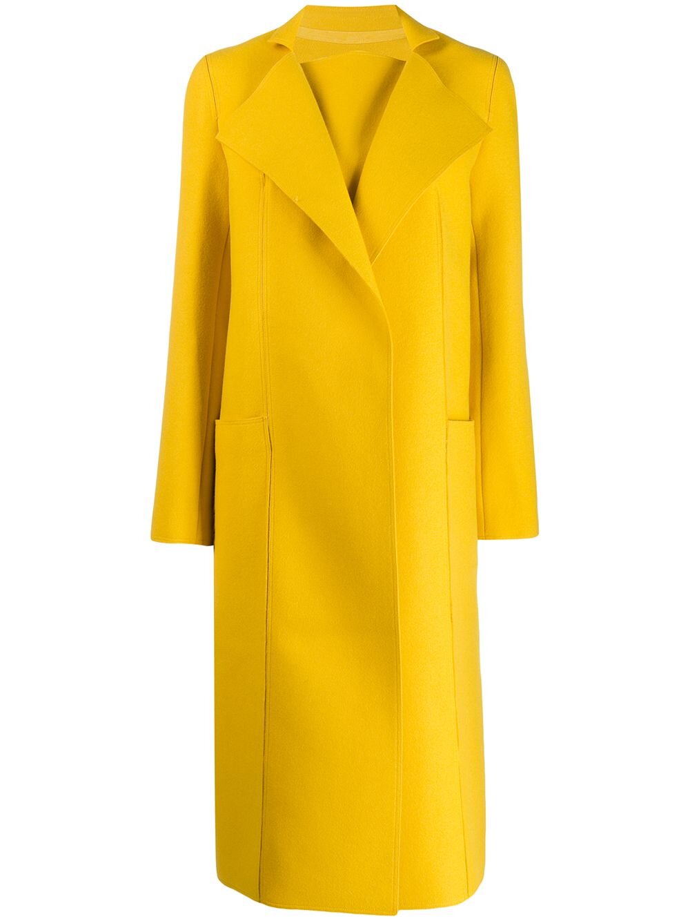 Maison Rabih Kayrouz Concealed Front Fastening Coat in Yellow — UFO No More
