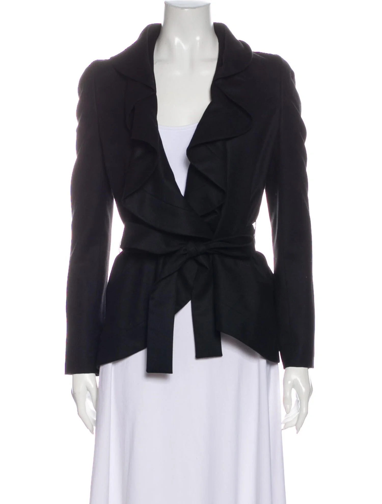 Stella McCartney Ruffle Shawl Collar Jacket in Black
