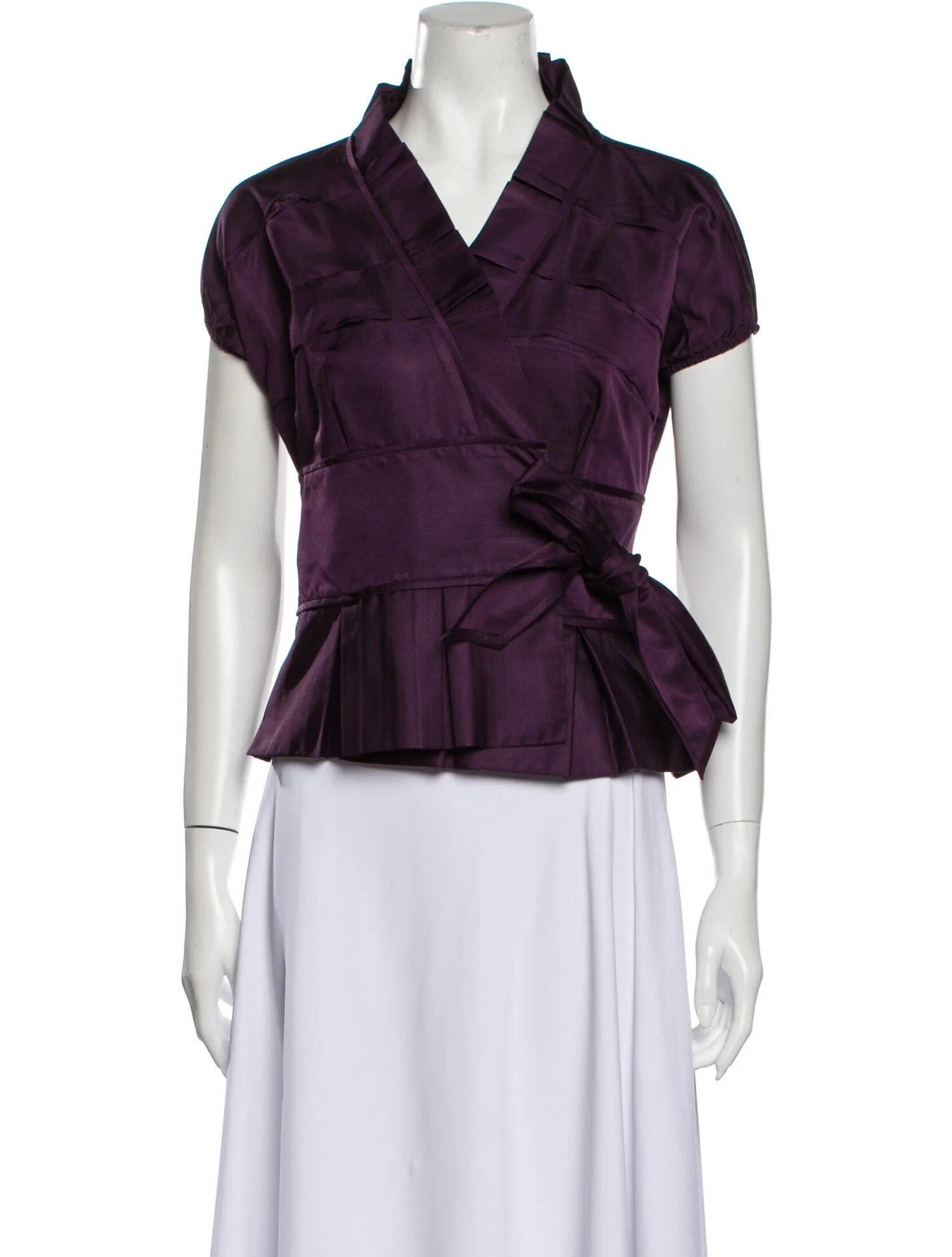 Diane von Furstenberg Silk V-Neck Blouse in Green