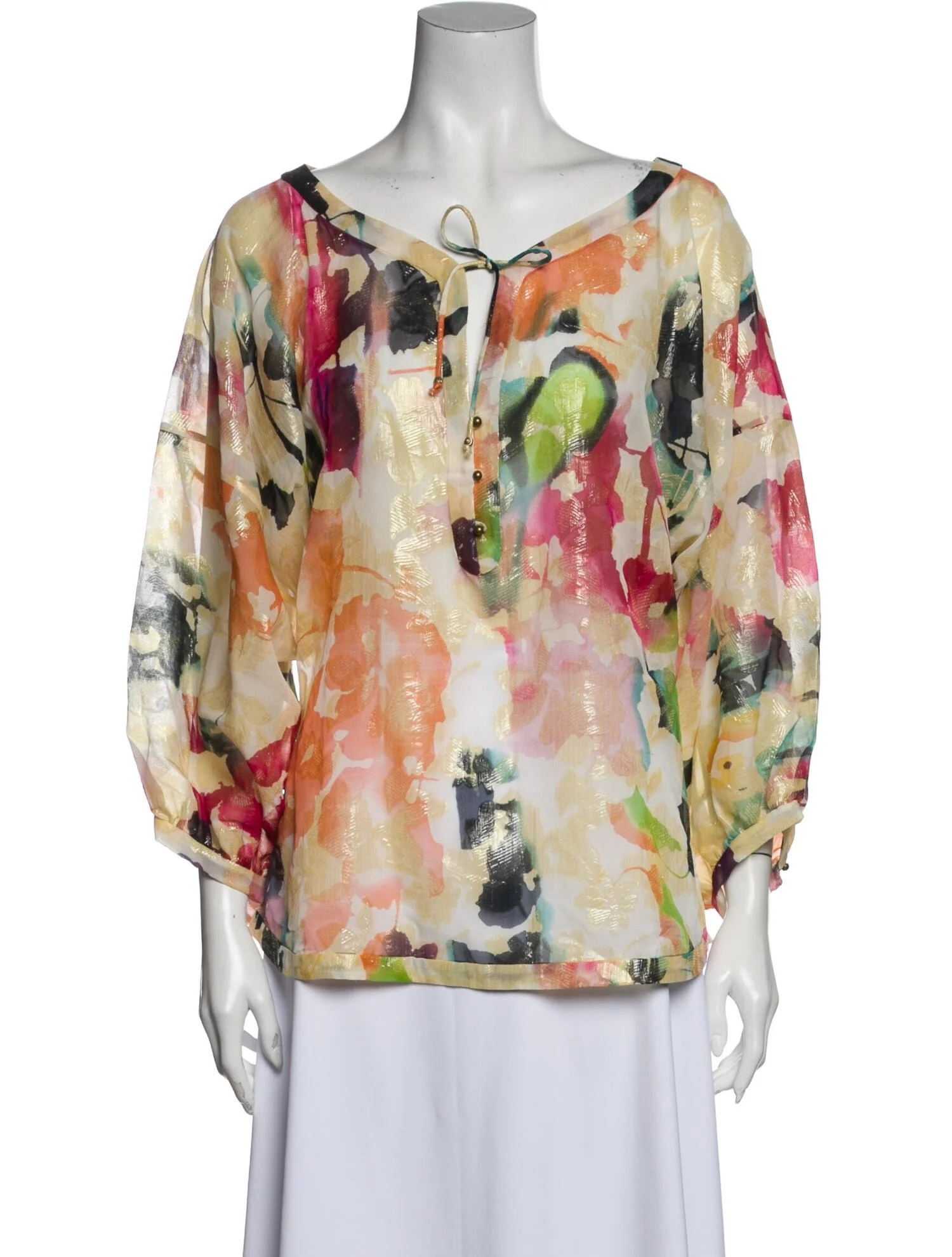 Diane von Furstenberg Silk Floral Print Blouse