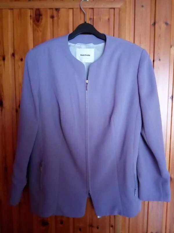 Natan Couture Round Neckline Jacket in Lilac