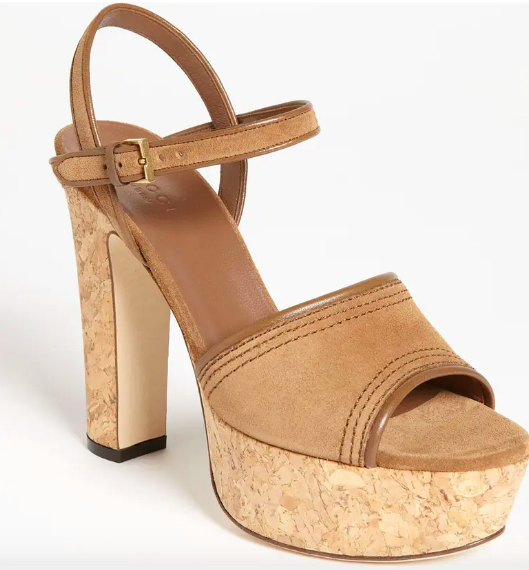 Gucci Carolina Wedge Sandal Size 10us 40eu Metallic, $650, Nordstrom