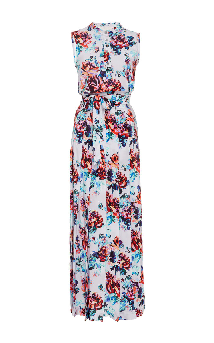 Mary Katrantzou Silk Floral Printed Maxi Dress