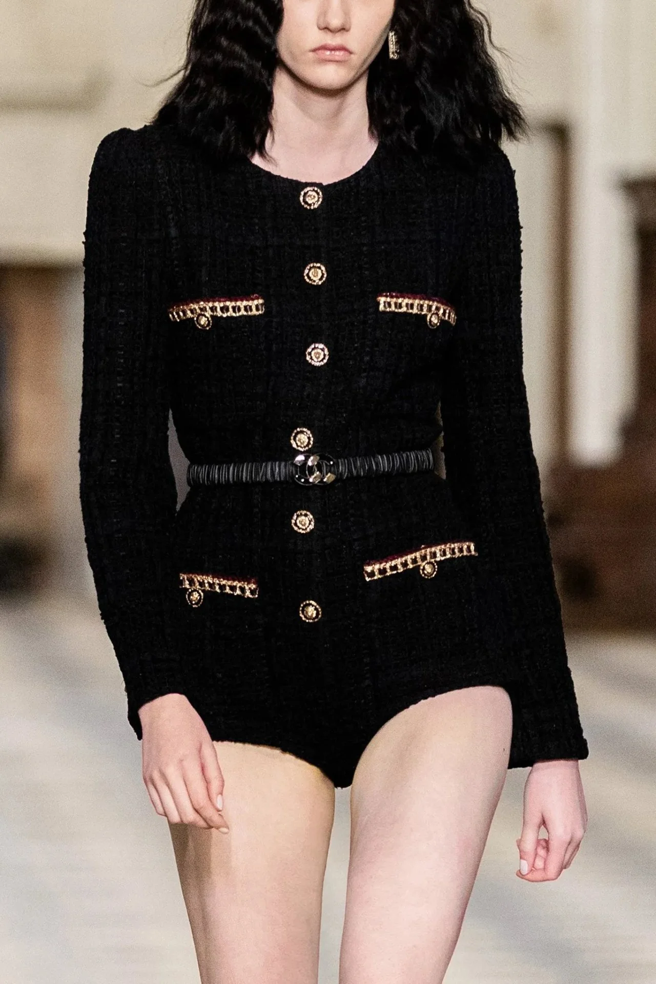 Chanel Wool Romper with Contrast Trim