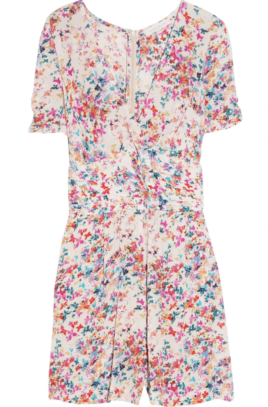 Sandro Pirouette Floral-Print Chiffon Playsuit — UFO No More