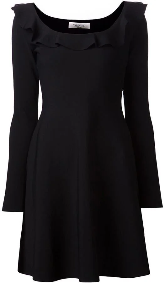 Valentino Frill Trim Skater Dress