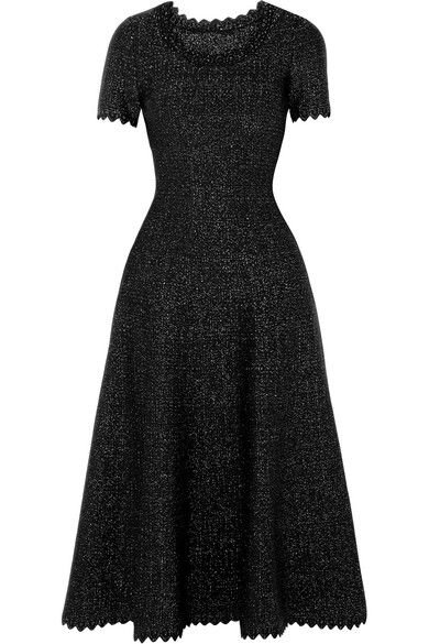 Black Scalloped metallic stretch-knit midi dress _ Alaïa.jpeg
