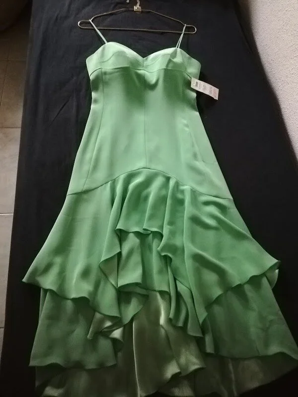 Felipe Varela Ruffle High Low Dress in Green