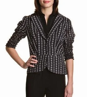 Felipe Varela Half Sleeve Printed Jacket in Black
