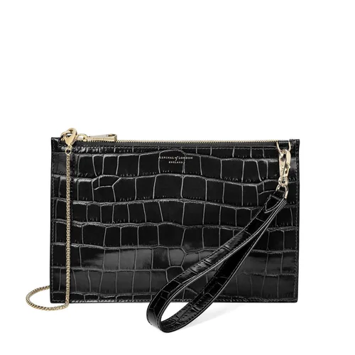 Aspinal of London Soho Bag in Deep Shine Black Croc UFO No More