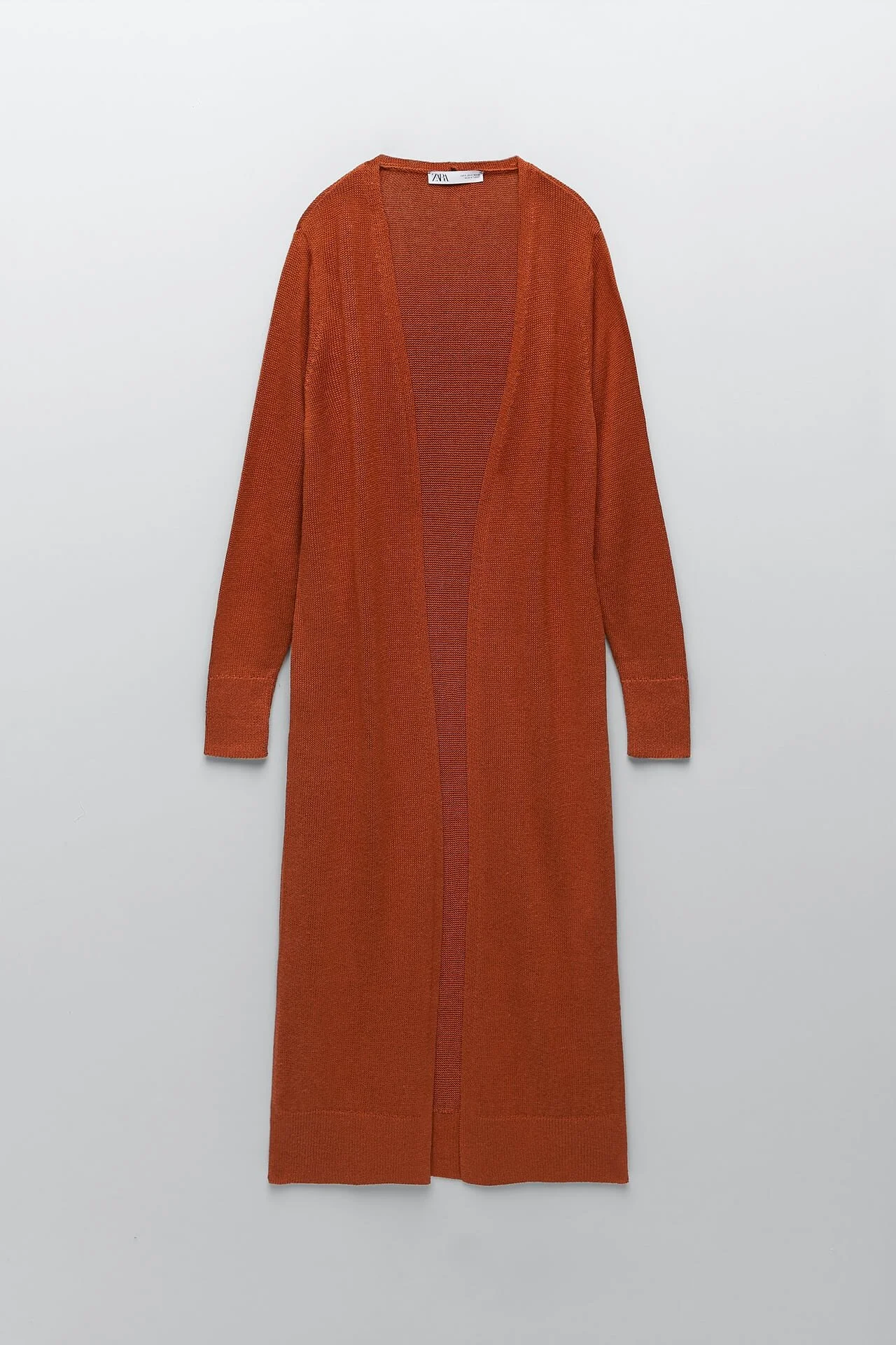 Zara Long Knit Cardigan in Russet UFO No More