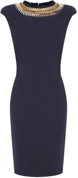 Bastyan Erin Embellished Neckline Dress