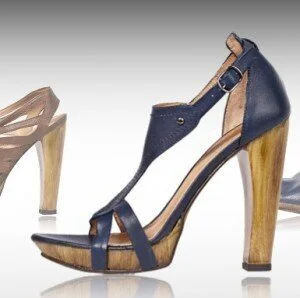 Armand Basi Platform Sandals in Black Patent Leather