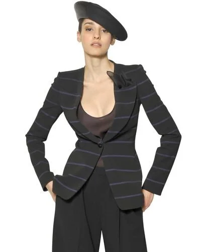 Giorgio Armani Striped Viscose Jersey Blazer