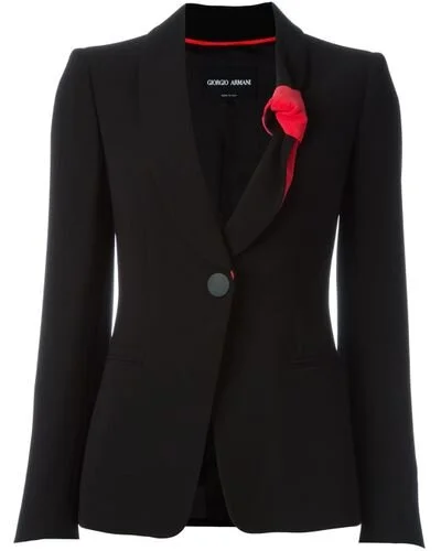 Giorgio Armani Knot-collar Blazer in Black