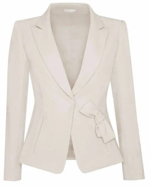 Paule Ka Satin-Backed Crepe Jacket in White