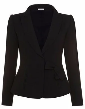 Paule Ka Satin-Backed Crepe Jacket in Black