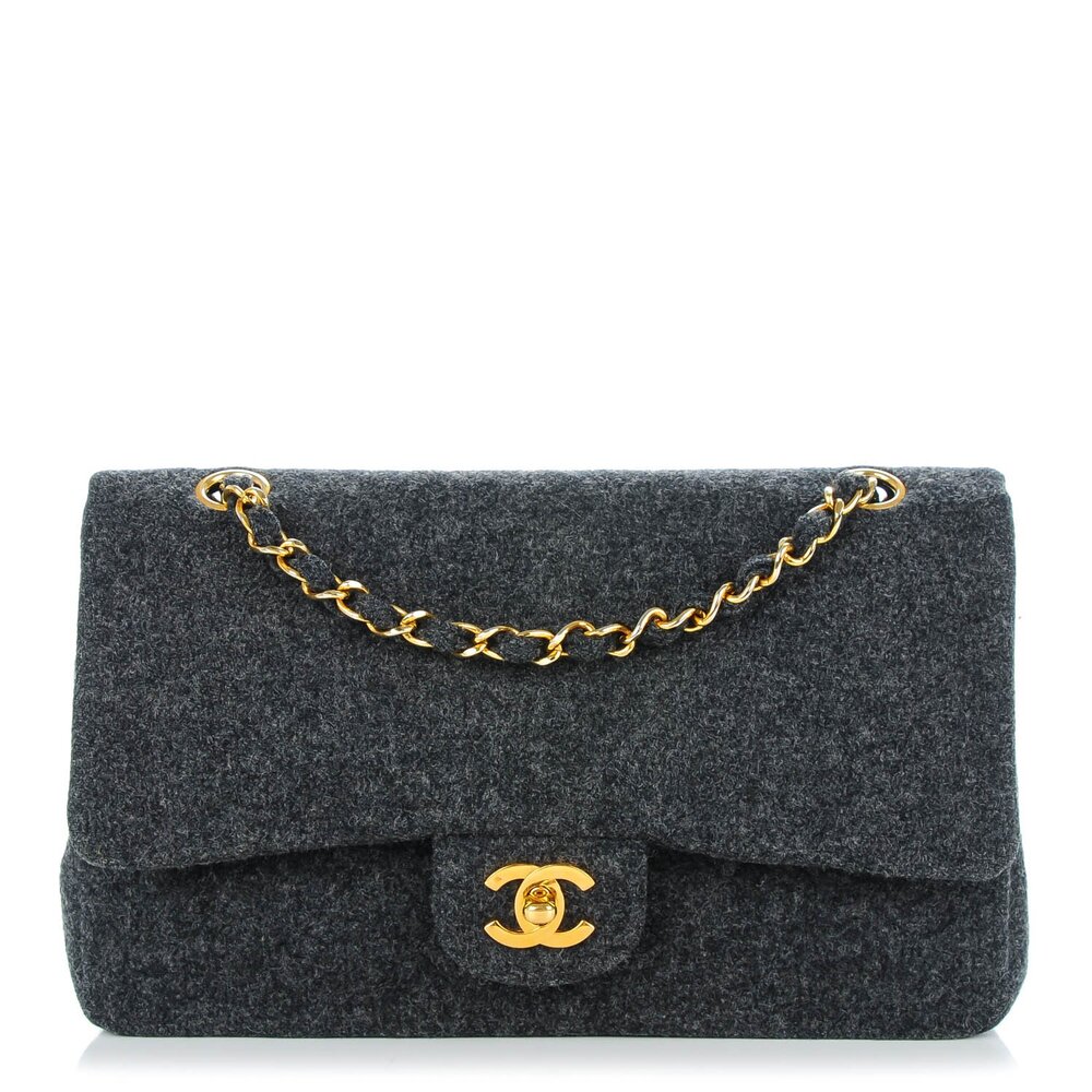 Chanel Classic Flap Bag in Grey Wool — UFO No More
