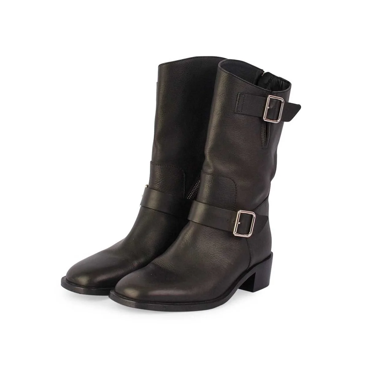 Chanel Double-Buckle Motorcycle Boots