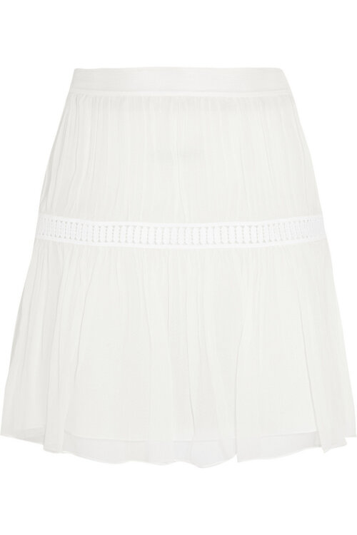 Chloé Guipure Lace-trimmed Mini Skirt in Off-White — UFO No More