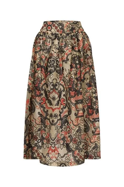 Ganni Full Midi Skirt in City Hall Lace