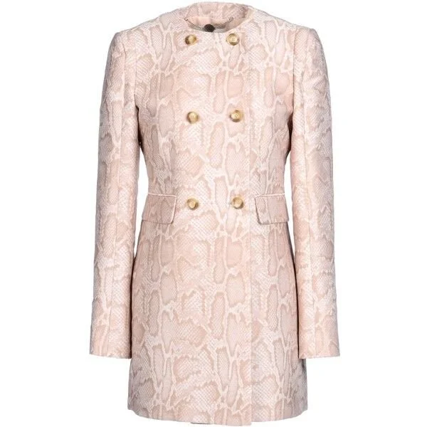 Stella McCartney Edwige Snake Jacquard Coat in Natural