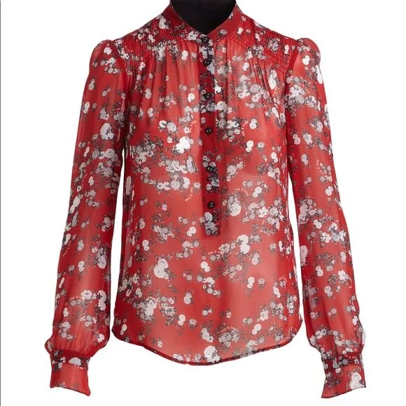 Rag & Bone Susan Blouse in Red