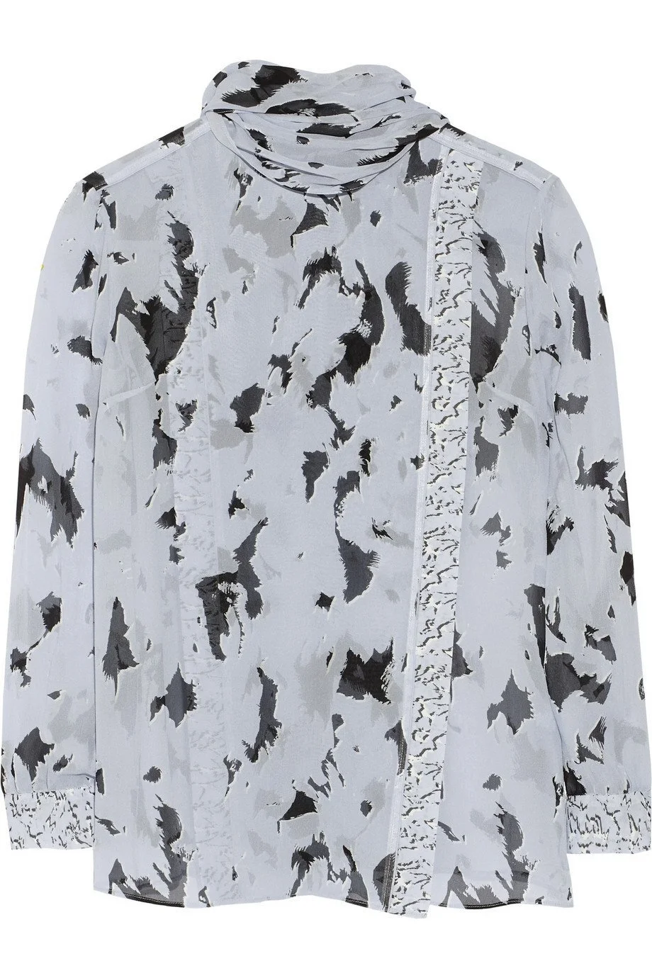 Proenza Schouler Feather Print Blouse in Lavender Blue