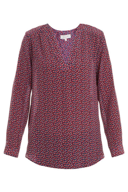 Paul & Joe Strawberry Silk Blouse in Blue