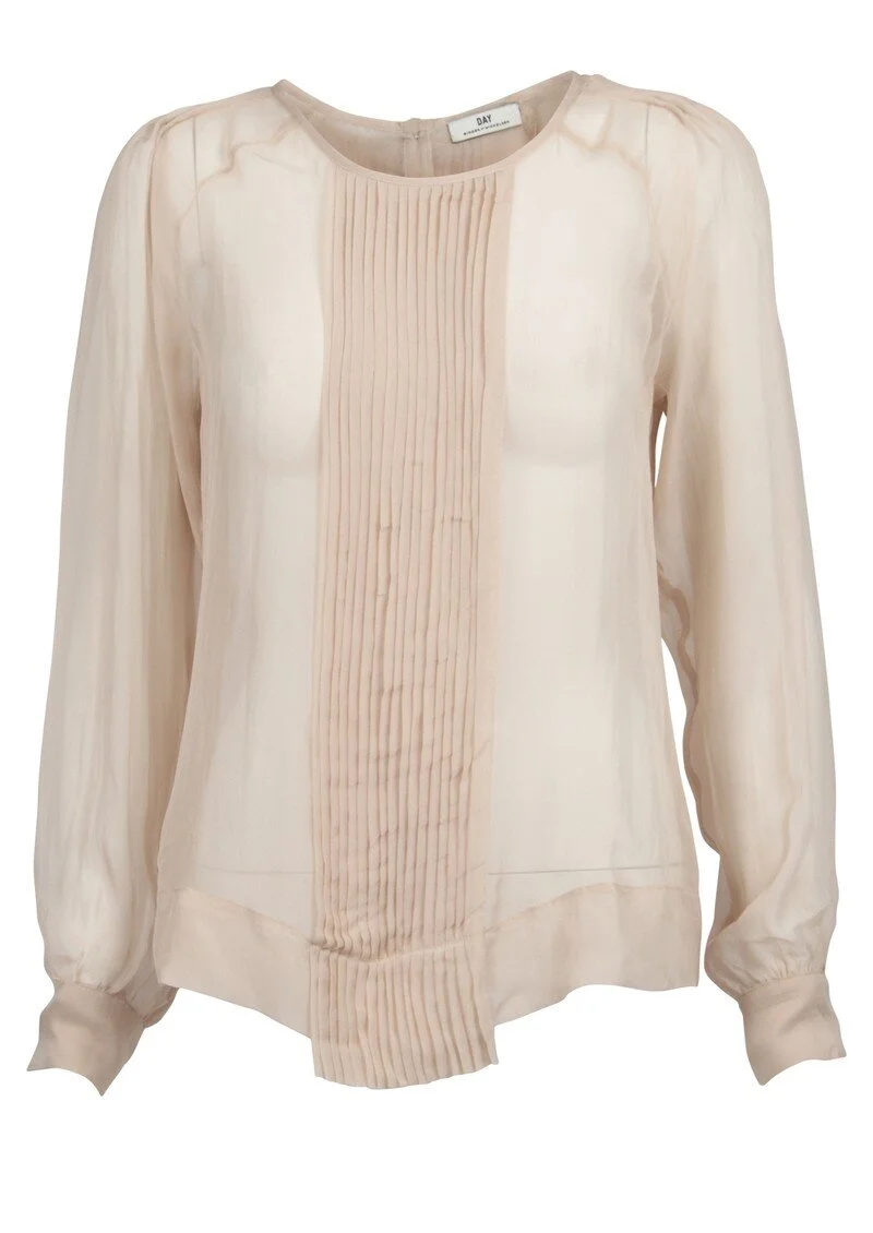 Day Birger et Mikkelsen Pleating Silk Blouse in Nude