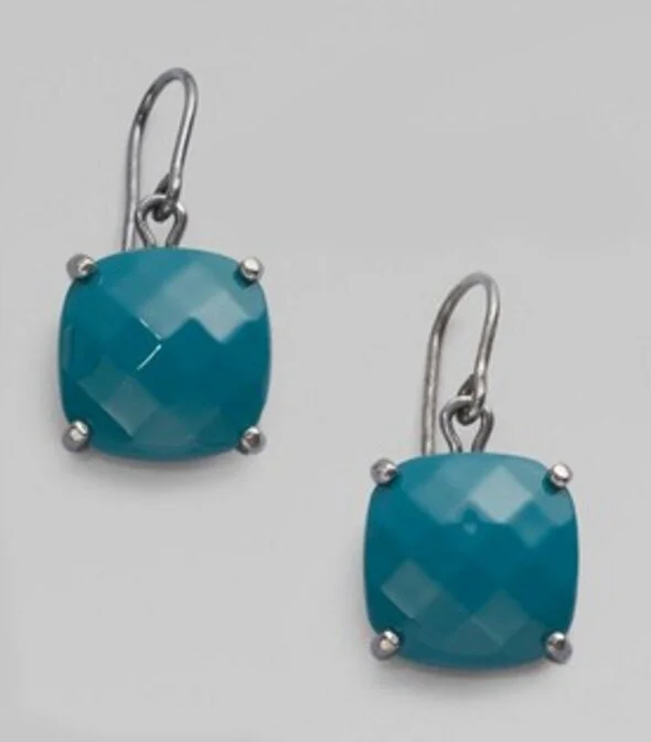 Bottega Veneta Squared Earrings in Turquoise