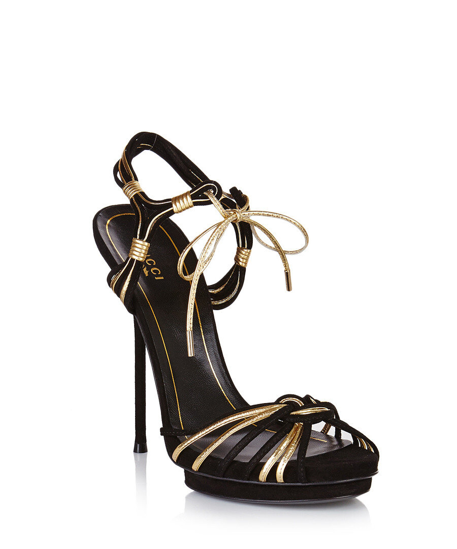 Gucci Ankle-Tie Strappy Sandals in Black:Gold.jpg
