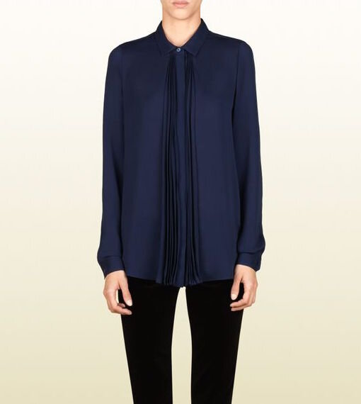 Gucci Pleat Front Shirt in Blue.jpg