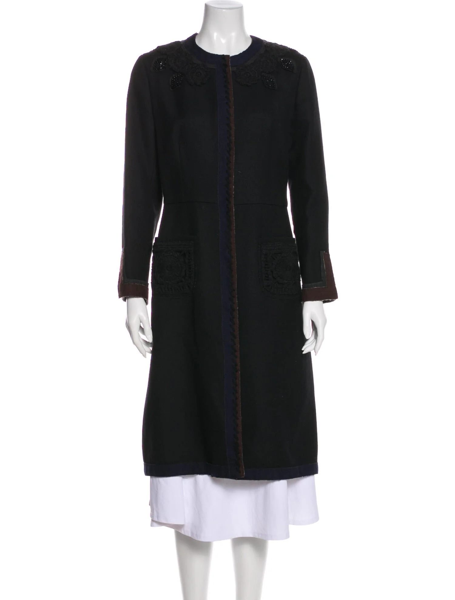 Prada Crochet Accented Coat