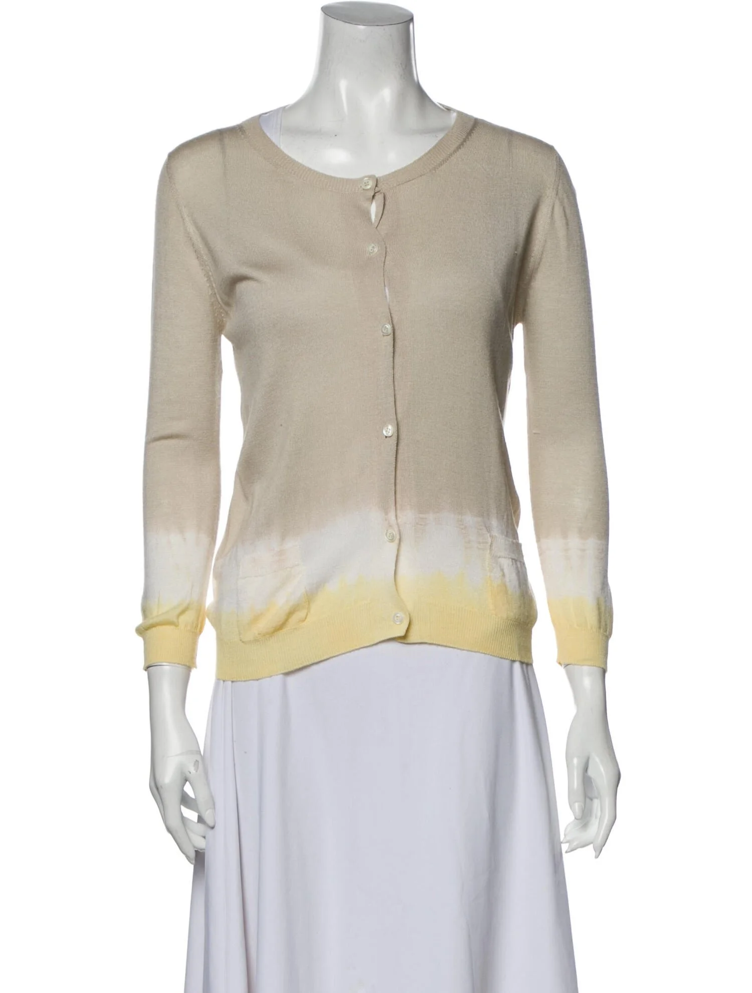 Prada Neutral Tie-Dye Cardigan