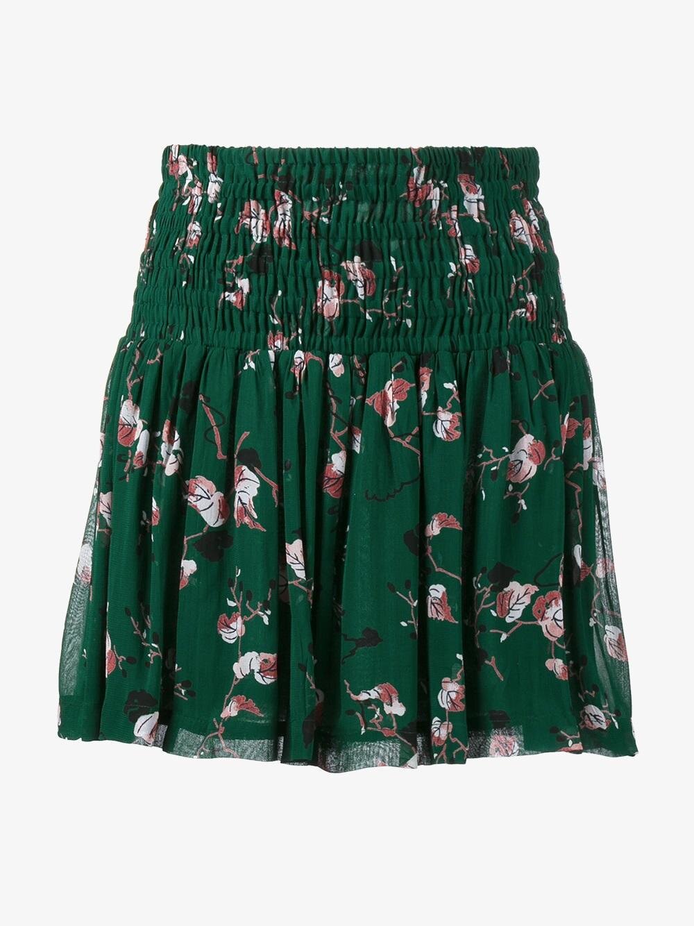 Ganni Pine Grove Leaves Print Skirt in Green 