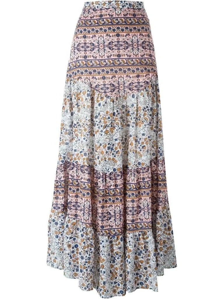 See by Chloé Boho Floral Print Maxi Skirt
