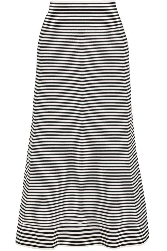 Sonia Rykiel Striped Cotton-blend Midi Skirt