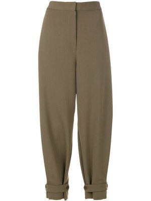 Stella McCartney Wool Cropped Trousers in Green — UFO No More