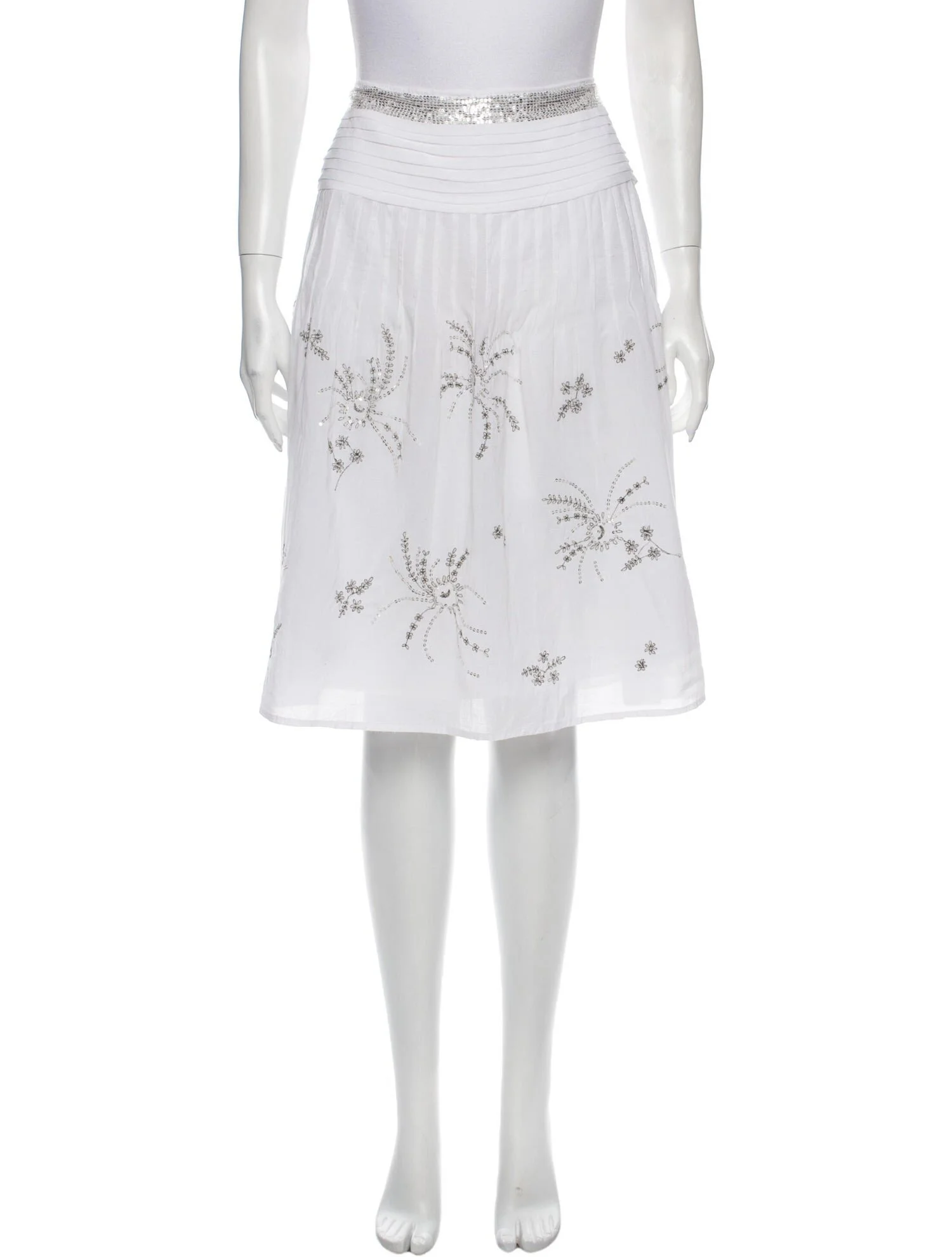 Day Birger et Mikkelsen Embellished Knee-Length Skirt in White