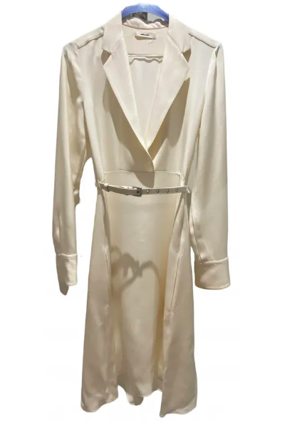 Céline Silk Dress with Notched Collar