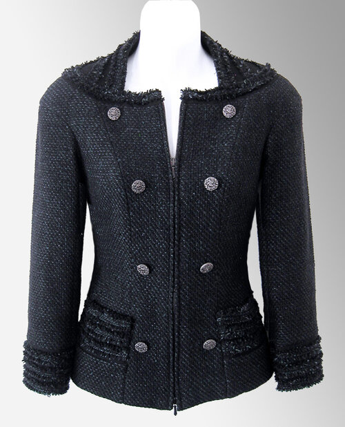 Chanel HC Double-Breasted Tweed Jacket with Chelsea Collar — UFO