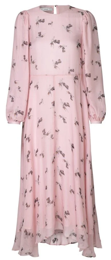 Artfusion Copenhagen Freida Puff Sleeve Midi Dress in Pink
