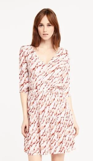 Ba&Sh Fanny Printed Dress in White and Red